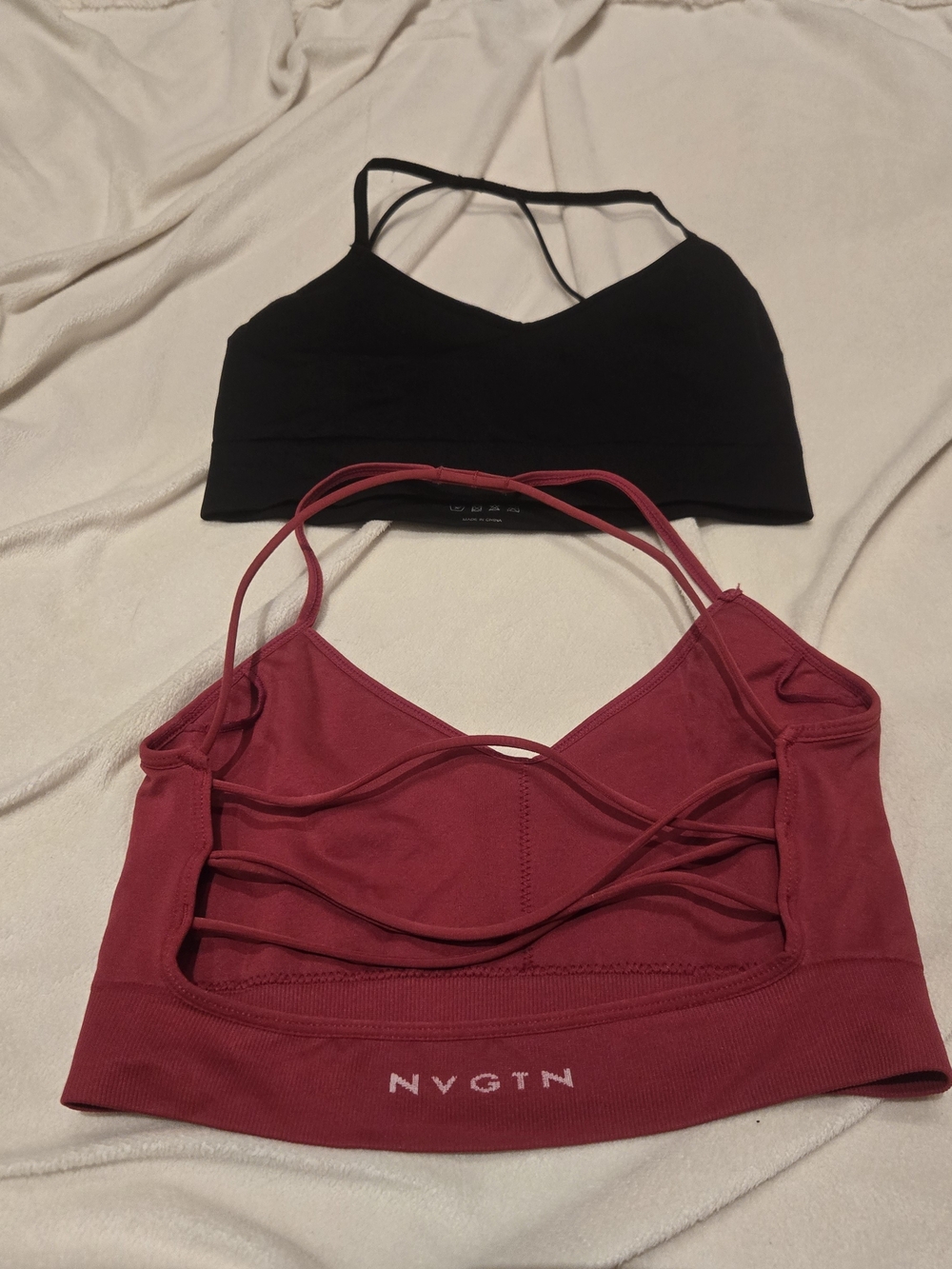 NVGTN Sports Bras Duo - Black and Pink Size Small